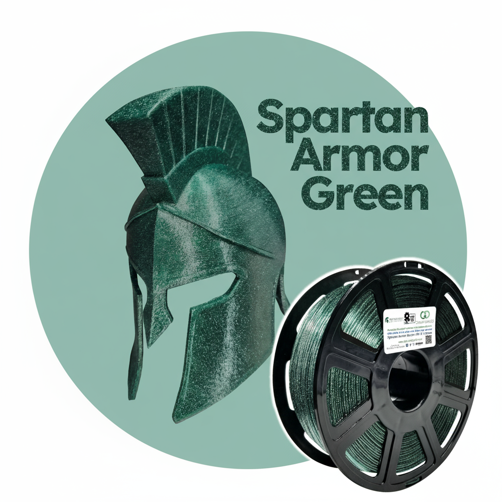 Spartan Armor Green: Recycled PET-G with ✨️S✨️P✨️A✨️R✨️K✨️L✨️E✨️S✨️ Michigan State University custom color!!!