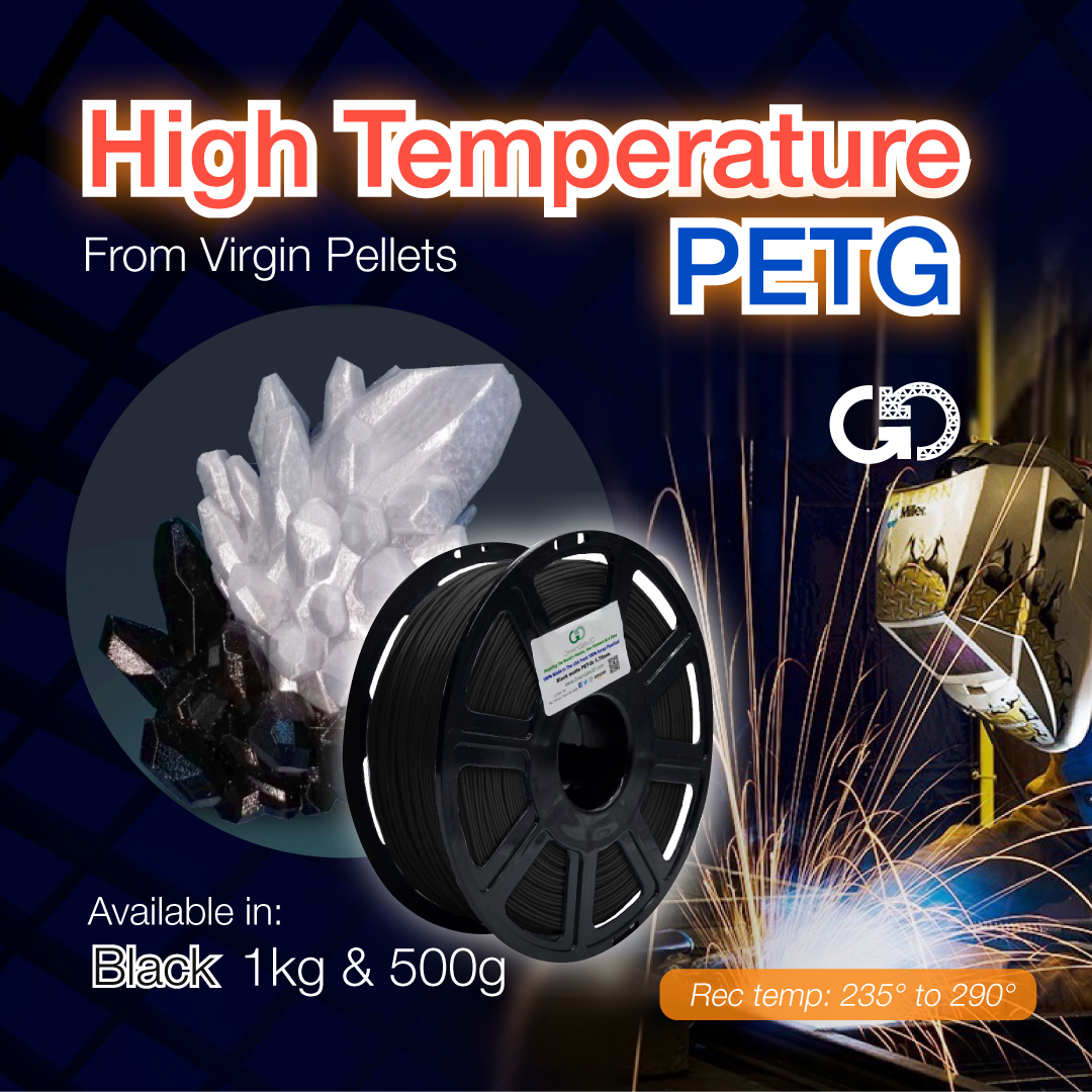 Black: High Temp, Virgin PET-G (August 2025: GreenGate3D's 5th Anniversary Discount. Any Virgin Formulation!)