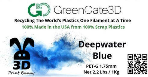 Deepwater Blue by 3DPrint Bunny: Recycled PET-G with ✨️S✨️P✨️A✨️R✨️K✨️L✨️E✨️S✨️