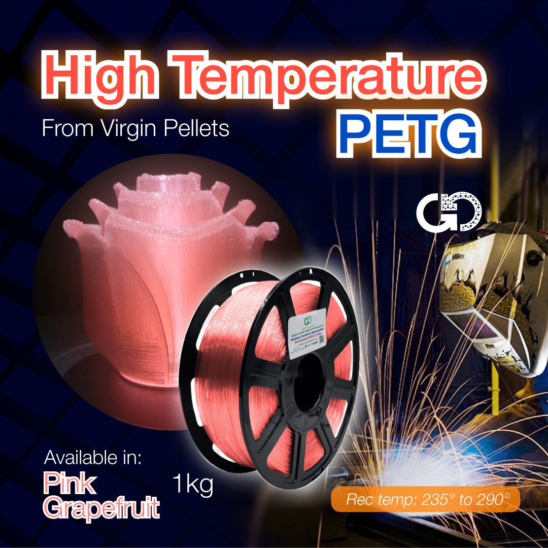 Pink Grapefruit: High Temperature Virgin PET-G with ✨️S✨️P✨️A✨️R✨️K✨️L✨️E✨️S✨️
