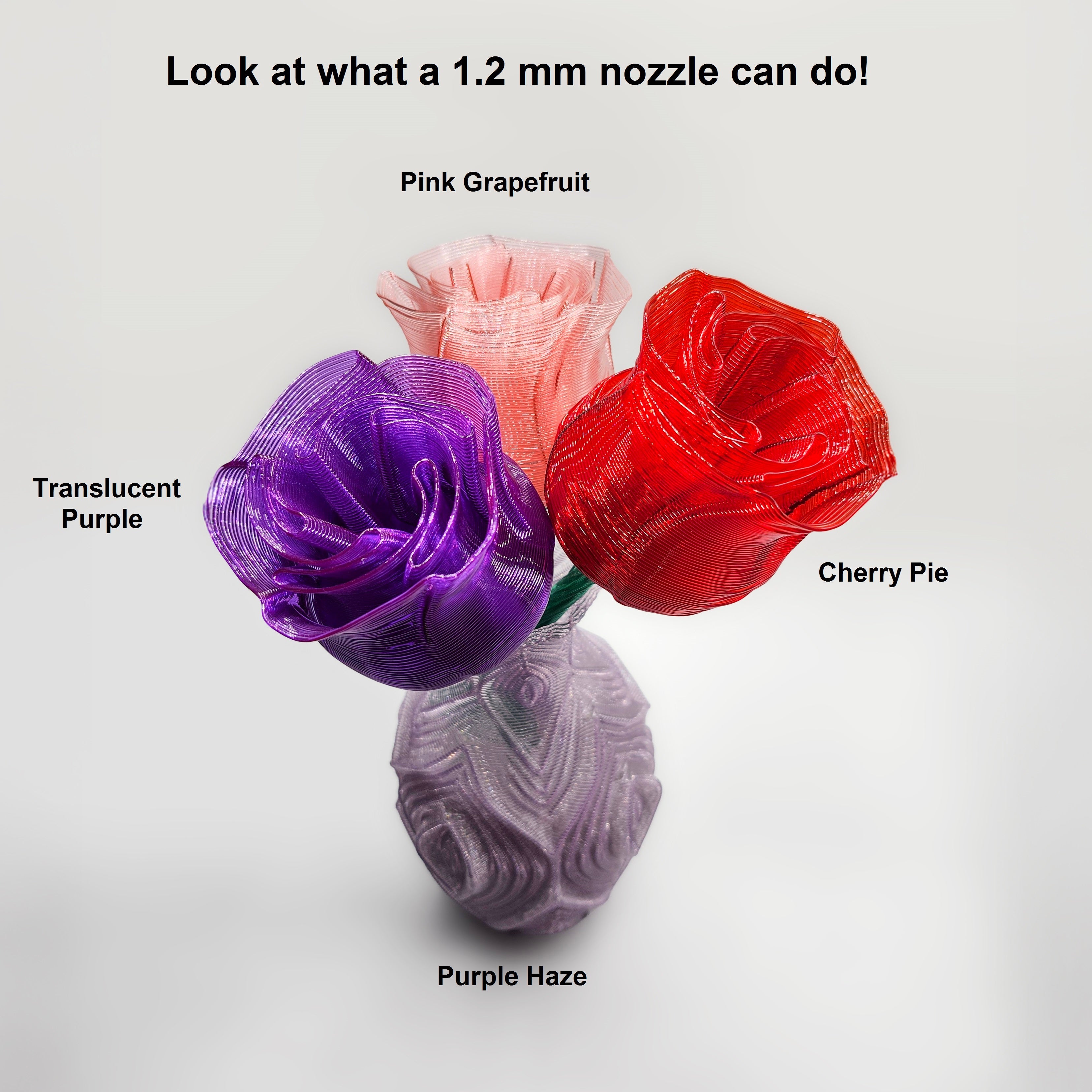 Translucent Purple: High Temp 235° C - 290° C Virgin PET-G (August 2025: GreenGate3D's 5th Anniversary Discount. Any Virgin Formulation!)