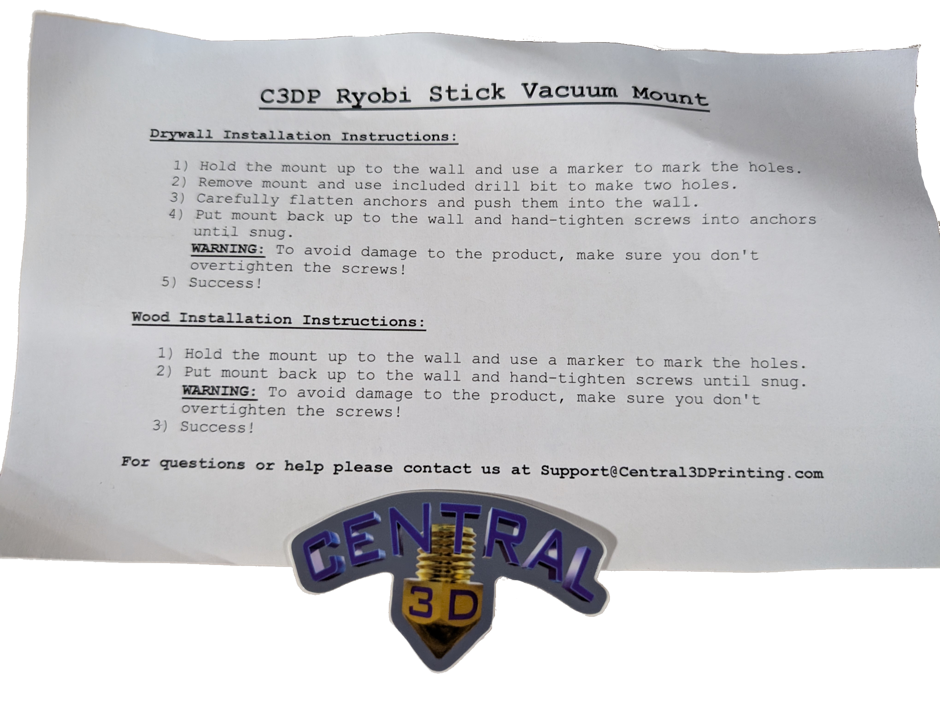 Stick Vacuum Wall Mount Holder Compatible With Ryobi, Battery Compatible Rack with Installation Hardware, Black