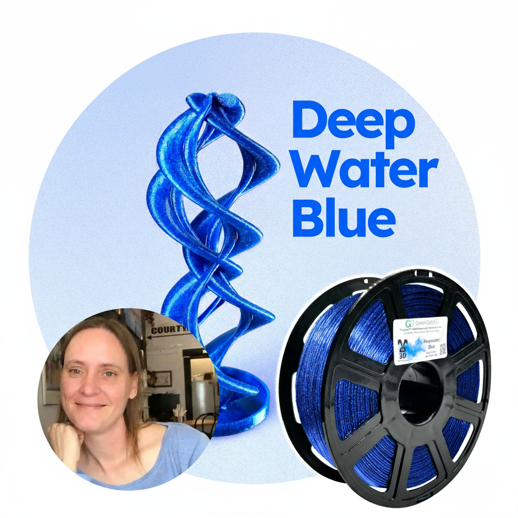 Deepwater Blue by 3DPrint Bunny: Recycled PET-G with ✨️S✨️P✨️A✨️R✨️K✨️L✨️E✨️S✨️