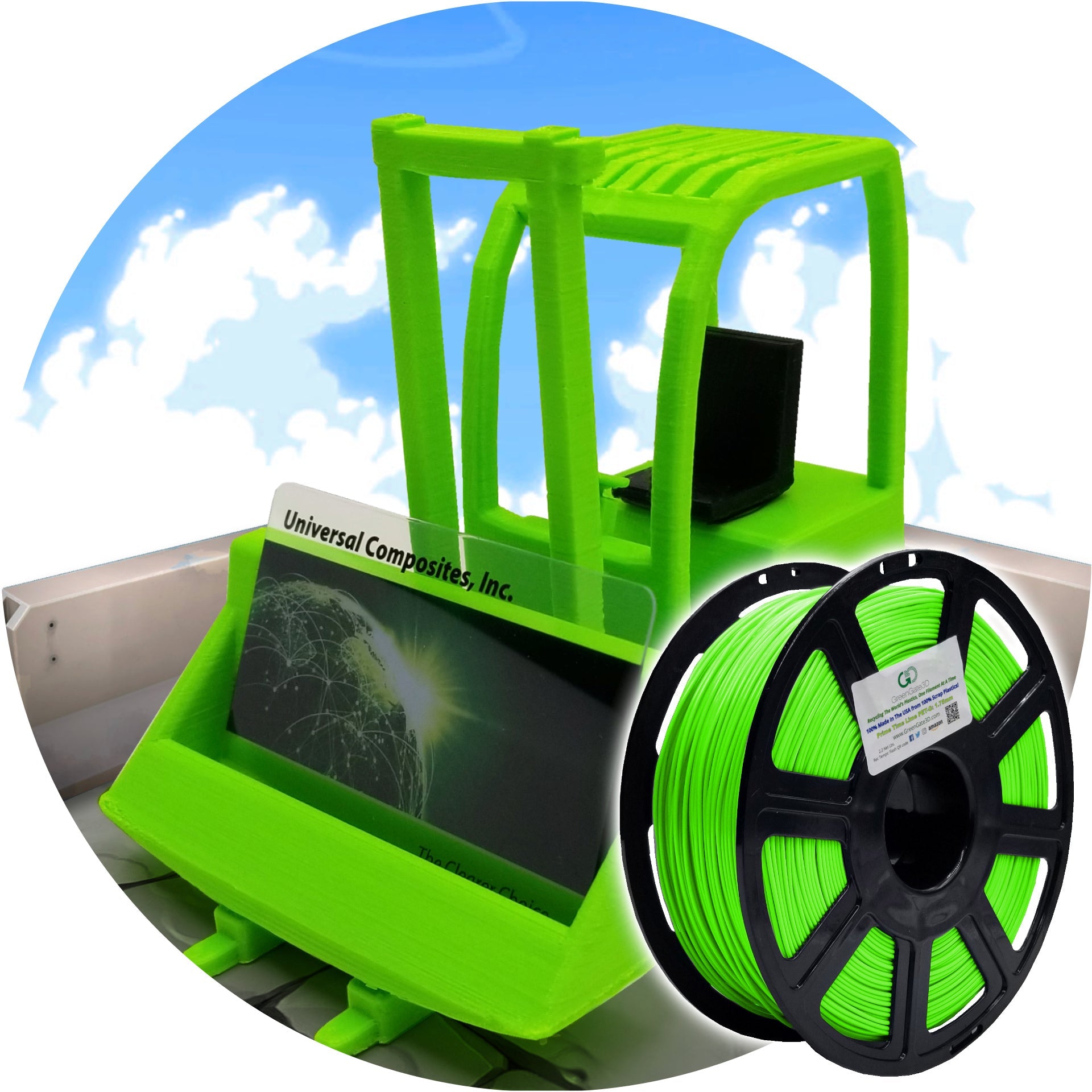 Prime Time Lime: FLUORESCENT Recycled PET-G