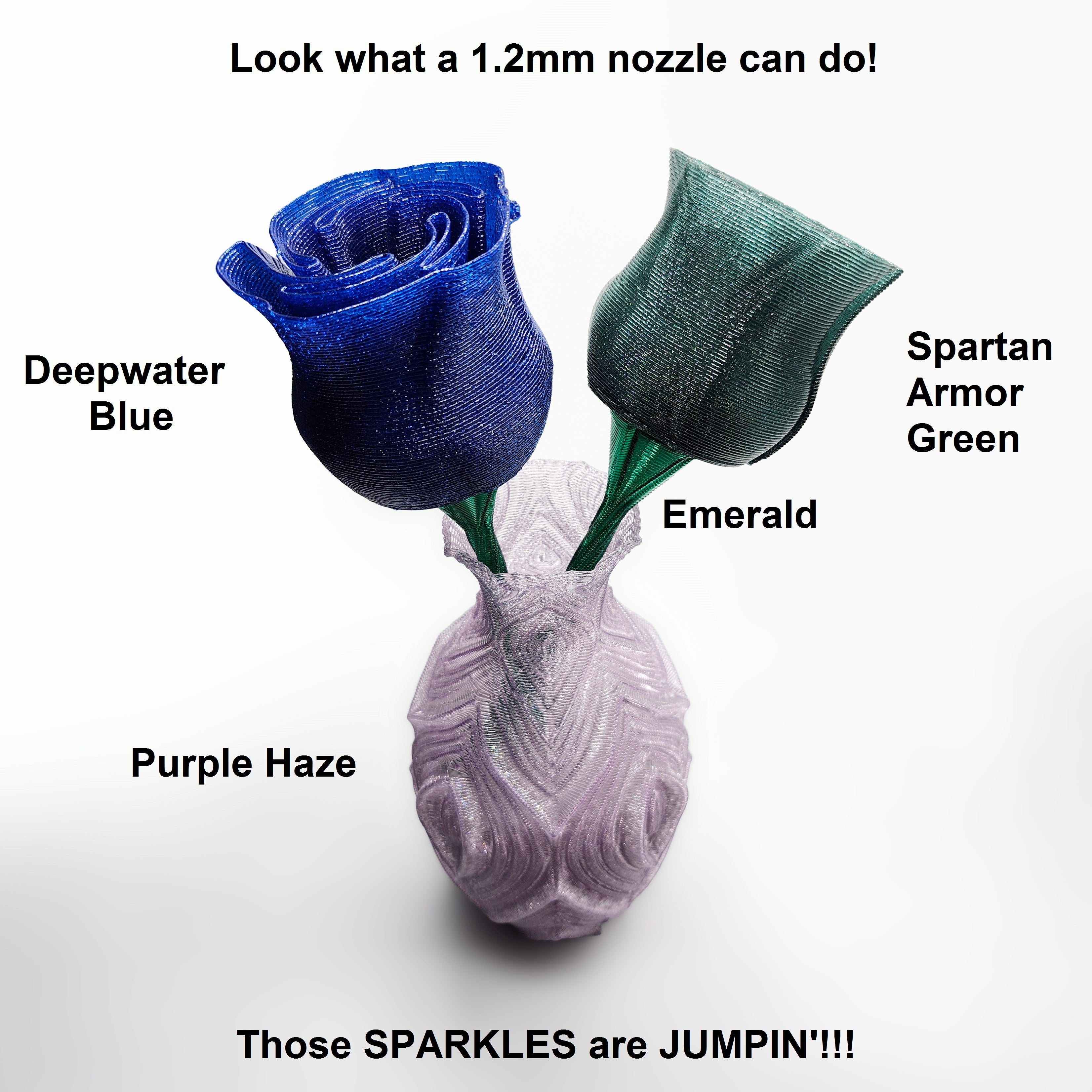 Deepwater Blue by 3DPrint Bunny: Recycled PET-G with ✨️S✨️P✨️A✨️R✨️K✨️L✨️E✨️S✨️ (New!)